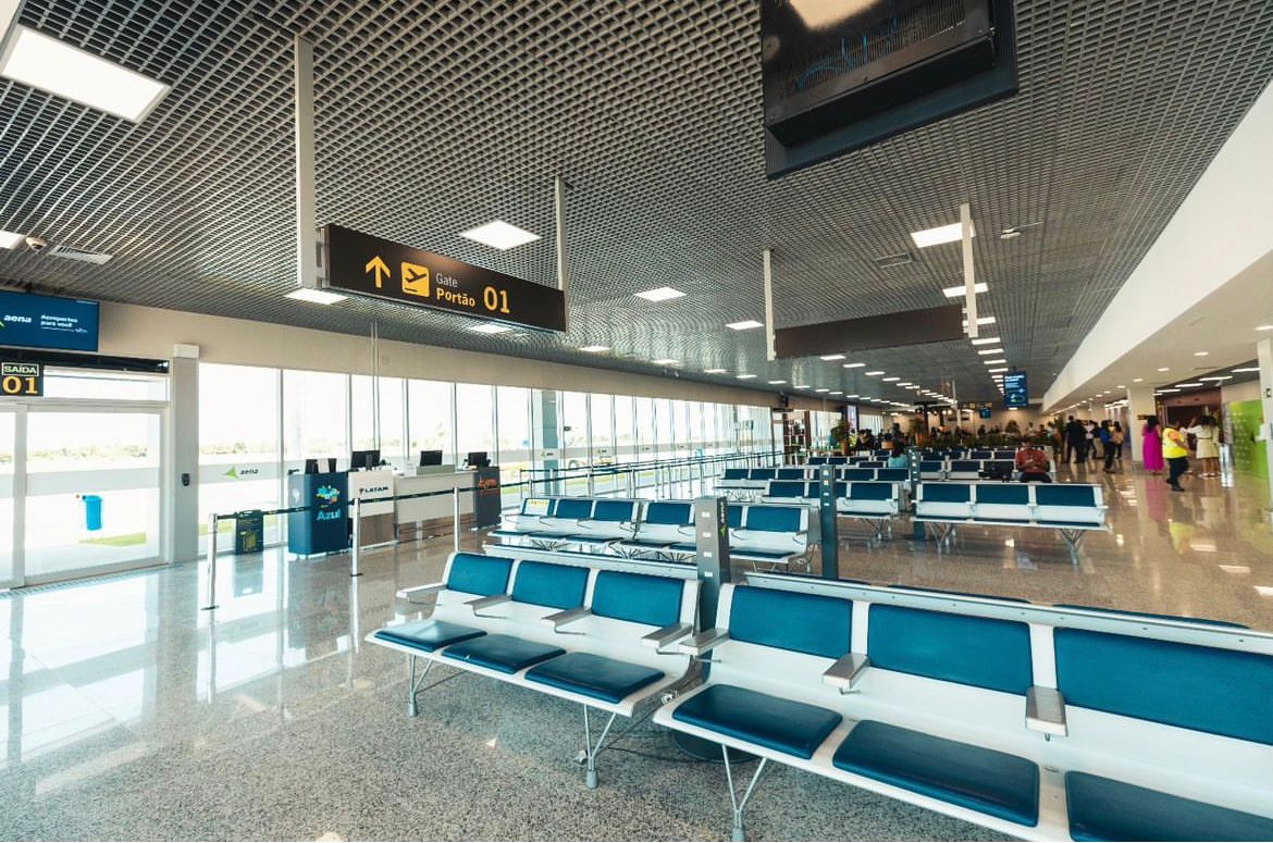 A aeronave partirá do Aeroporto Orlando Bezerra de Menezes, em Juazeiro do Norte, com destino ao Aeroporto Internacional de Brasília. Foto: Reprodução/Aena Brasil